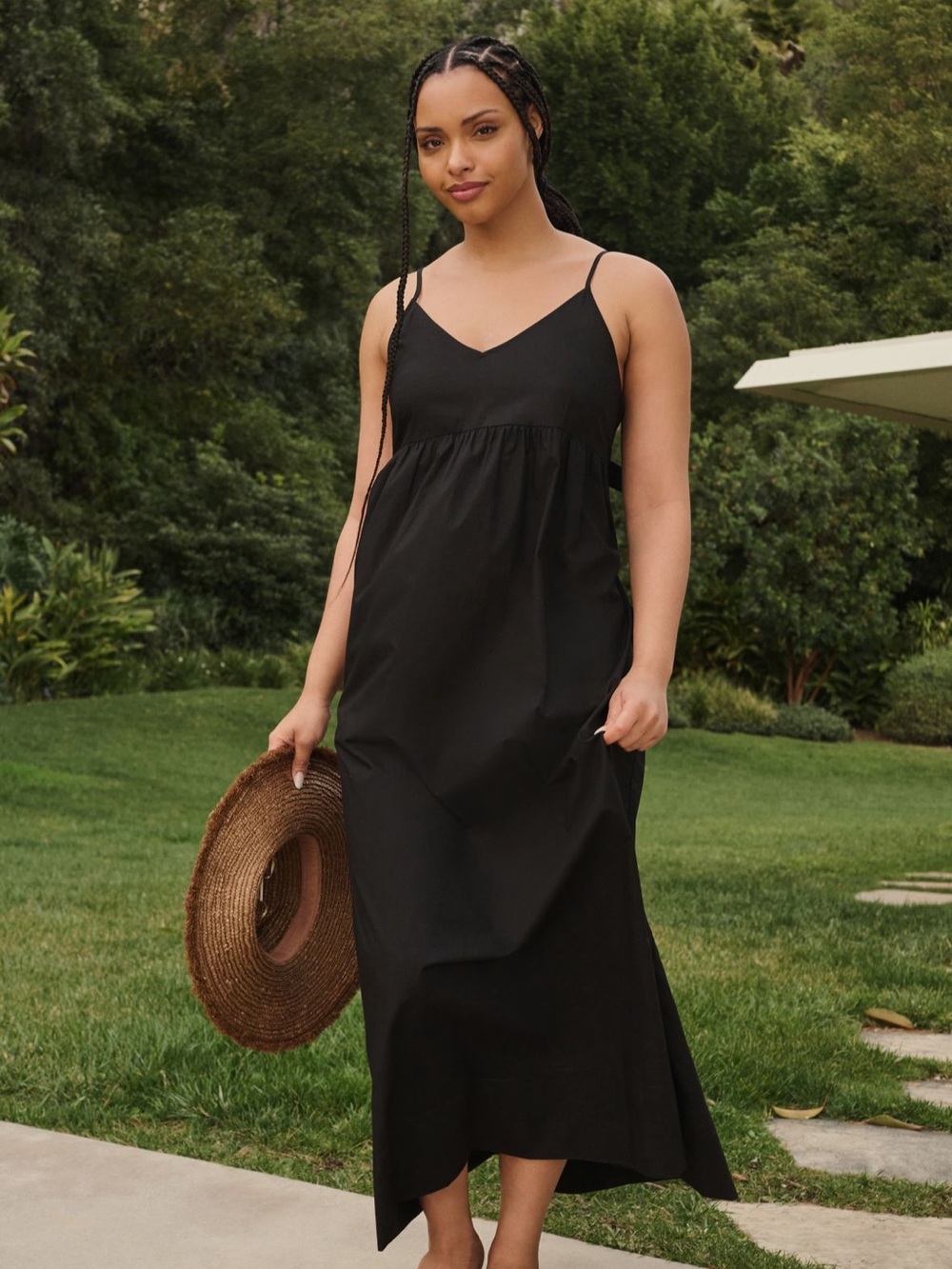 By Anthropologie Black Poplin Cover-Up
Midi Dress